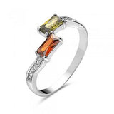 Sterling Silver Statement Ring: Red & Green Gemstones, Handmade