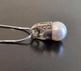 Gray Pearl Pendant Necklace: Marcasite Sterling Silver
