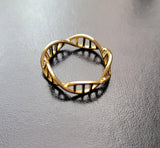 Gold DNA Ring: Sterling Silver Double Helix, Science Jewelry
