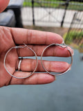 Sterling silver hoop earrings, matte finished lever back hoop, Mothers gift for her
