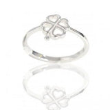 Sterling Silver Four Leaf Clover Ring: Minimalist St Patricks Day Gift