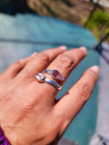 Teardrop Pink Tourmaline Sterling Silver Ring: October Birthstone