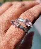 Teardrop Pink Tourmaline Sterling Silver Ring: October Birthstone