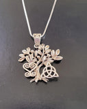 Tree of Life Necklace: Silver Pendant with Celtic & African Symbols