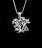Tree of Life Necklace: Silver Pendant with Celtic & African Symbols
