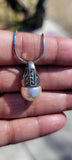 Gray Pearl Pendant Necklace: Marcasite Sterling Silver