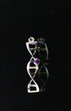 Sterling Silver DNA Necklace: Amethyst Double Helix Pendant