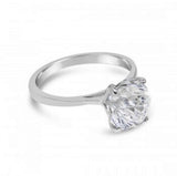 Handmade Sterling Silver Engagement Ring: Zirconia Solitaire
