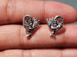 Sankofa Bird Sterling Silver Stud Earrings: Ghanaian Adinkra Jewelry