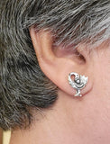 Sankofa Bird Sterling Silver Stud Earrings: Ghanaian Adinkra Jewelry