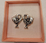 Sankofa Bird Sterling Silver Stud Earrings: Ghanaian Adinkra Jewelry