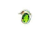 Faceted Oval Peridot Ring: Handmade Sterling Silver August Birthstone