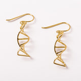 Handmade DNA Double Helix Earrings: Gold Science Jewelry Gift