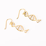 Handmade DNA Double Helix Earrings: Gold Science Jewelry Gift
