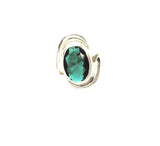 Handmade Sterling Silver Green Topaz Ring: Emerald Gemstone