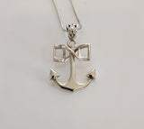 Sterling Silver Anchor Necklace: Mariner Cross Pendant, Handmade Jewelry