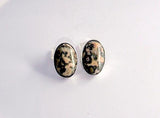Handmade Leopard Jasper Sterling Silver Stud Earrings