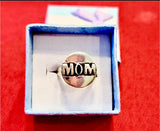 Engraved MOM Sterling Silver Ring