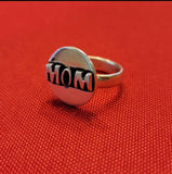 Engraved MOM Sterling Silver Ring
