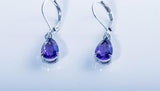 Amethyst Teardrop Earrings: Sterling Silver February Birthstone