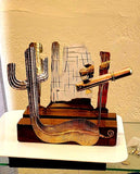Handcrafted Arizona Metal Sculpture: Southwest Desert Home Accent
