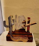 Handcrafted Arizona Metal Sculpture: Southwest Desert Home Accent