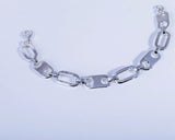 Heavy Sterling Silver Link Bracelet, Gift for Him
