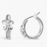 Sterling Silver Fleur de Lis Hoop Earrings: NOLA Jewelry