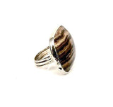 Handmade Sterling Silver Brown Calcite Ring - Size 5.5