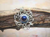 Handmade Oxidized Sterling Silver Lapis Pendant: Chester Allen Design