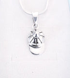 Sterling Silver Baseball Cap Pendant Necklace - Child's Charm