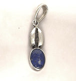 Sterling Silver Cowrie Shell Necklace: Handmade Lapis Lazuli Pendant