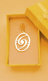 Bass Clef Pendant: Gold Hurricane Music Necklace, Chester Allen Design