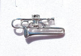 Sterling Silver Trombone Pin: Handmade Jazz Musician Lapel Pin