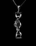 Sterling Silver Golf Pendant, DNA Double Helix, Handmade Necklace