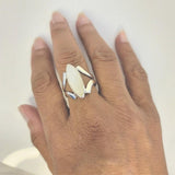 Handmade Moonstone Sterling Silver Statement Ring - Size 9