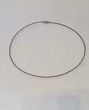 Black Woven Cord Necklace: Silver Clasp Pendant Accessory