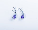 Amethyst Teardrop Earrings: Sterling Silver February Birthstone