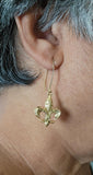 Gold Fleur de Lis Earrings: Handmade Sterling Silver, New Orleans Jewelry