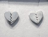 Handmade Sterling Silver Heart Stud Earrings: Dainty Love Jewelry