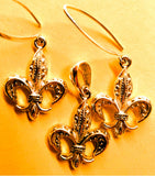 Gold Fleur de Lis Earrings: Handmade Sterling Silver, New Orleans Jewelry