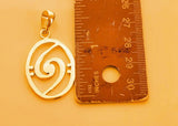 Bass Clef Pendant: Gold Hurricane Music Necklace, Chester Allen Design