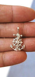 Sterling Silver Anchor Necklace: Mariner's Wheel Pendant