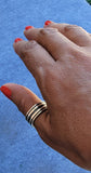 Handmade Sterling Silver Band Ring: Black Accent Wedding Band