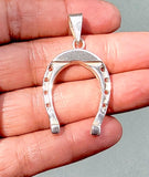 Sterling Silver Horseshoe Necklace: Good Luck Equestrian Jewelry Chinese Year of the horse