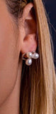 Cluster Pearl Sterling Silver Earrings: Handmade Bridal Jewelry
