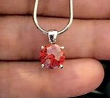 Red Crystal Pendant: Sterling Silver July Birthstone Jewelry
