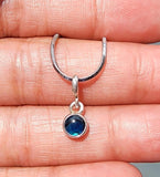 Blue Sapphire Color Sterling Silver Necklace: Handmade Minimalist Jewelry