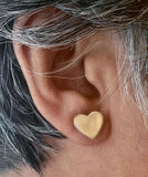 Handmade Sterling Silver Heart Stud Earrings: Dainty Love Jewelry
