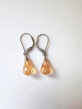 Citrine Drop Earrings: Sterling Silver Birthstone Jewelry